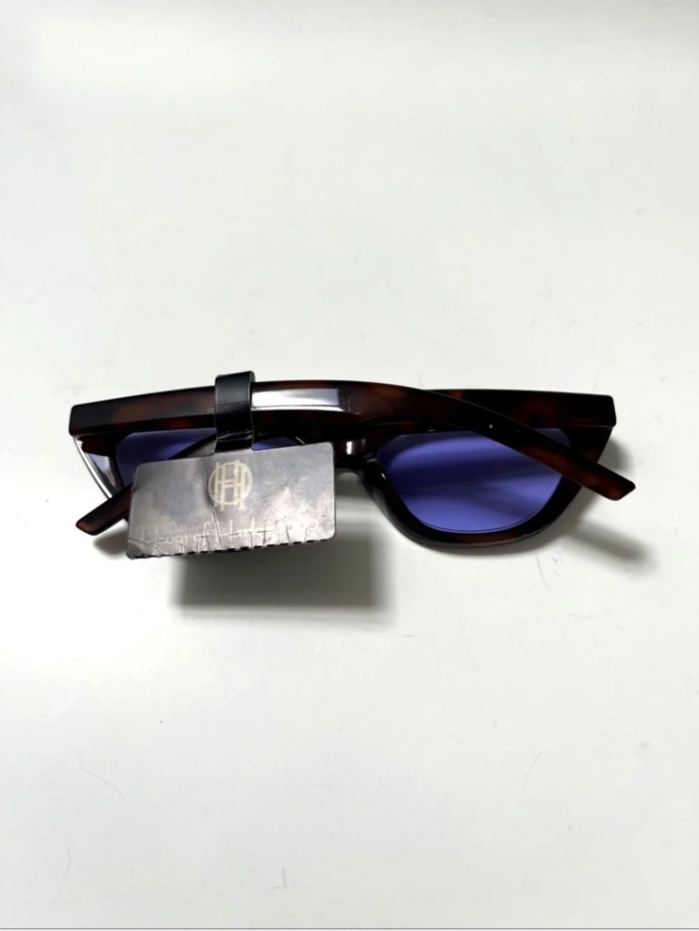 House of Harlow 1960 Slim Cat Eye Sunglasses Tortoise Shell NWT Blue Lens